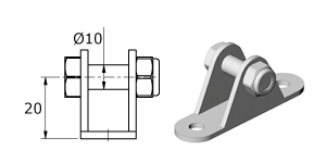 Technical drawing - Endfitting - Brackets mandrel Technical drawing - Endfitting - Brackets mandrel